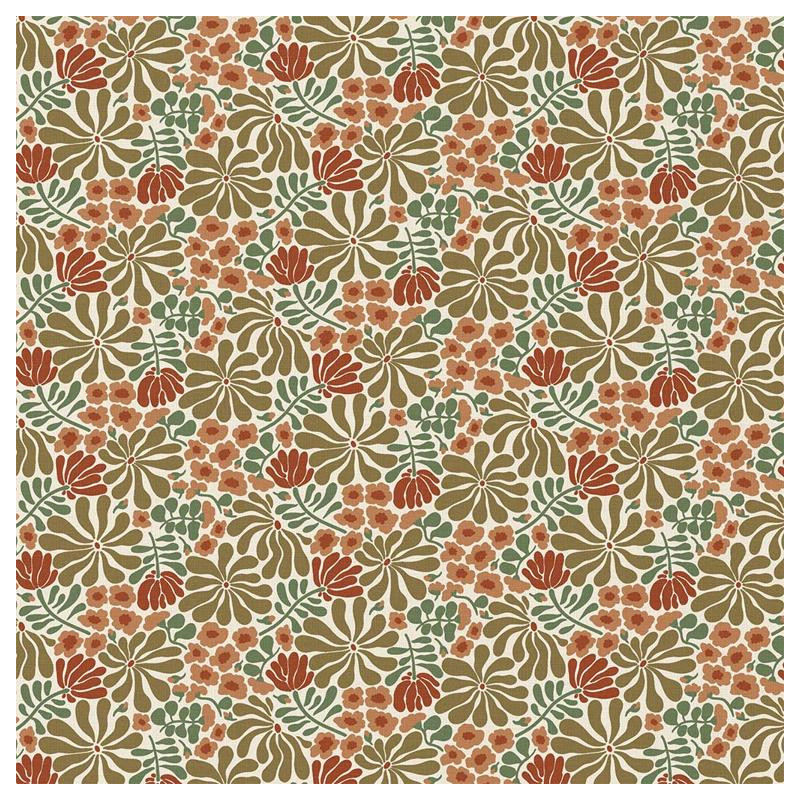 Printed Cotton BOEZI Khaki / Ochre